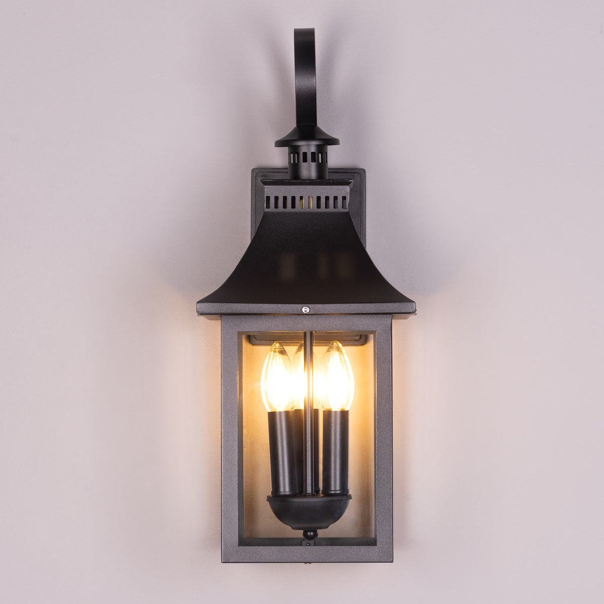 Good For You (Black) Clear Glass Outdoor Covered Wall Light