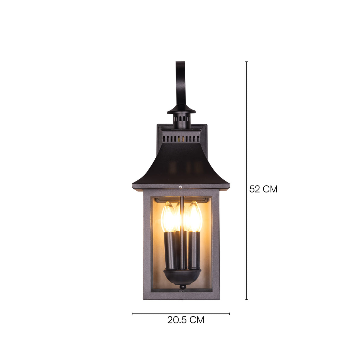 Good For You (Black) Clear Glass Outdoor Covered Wall Light