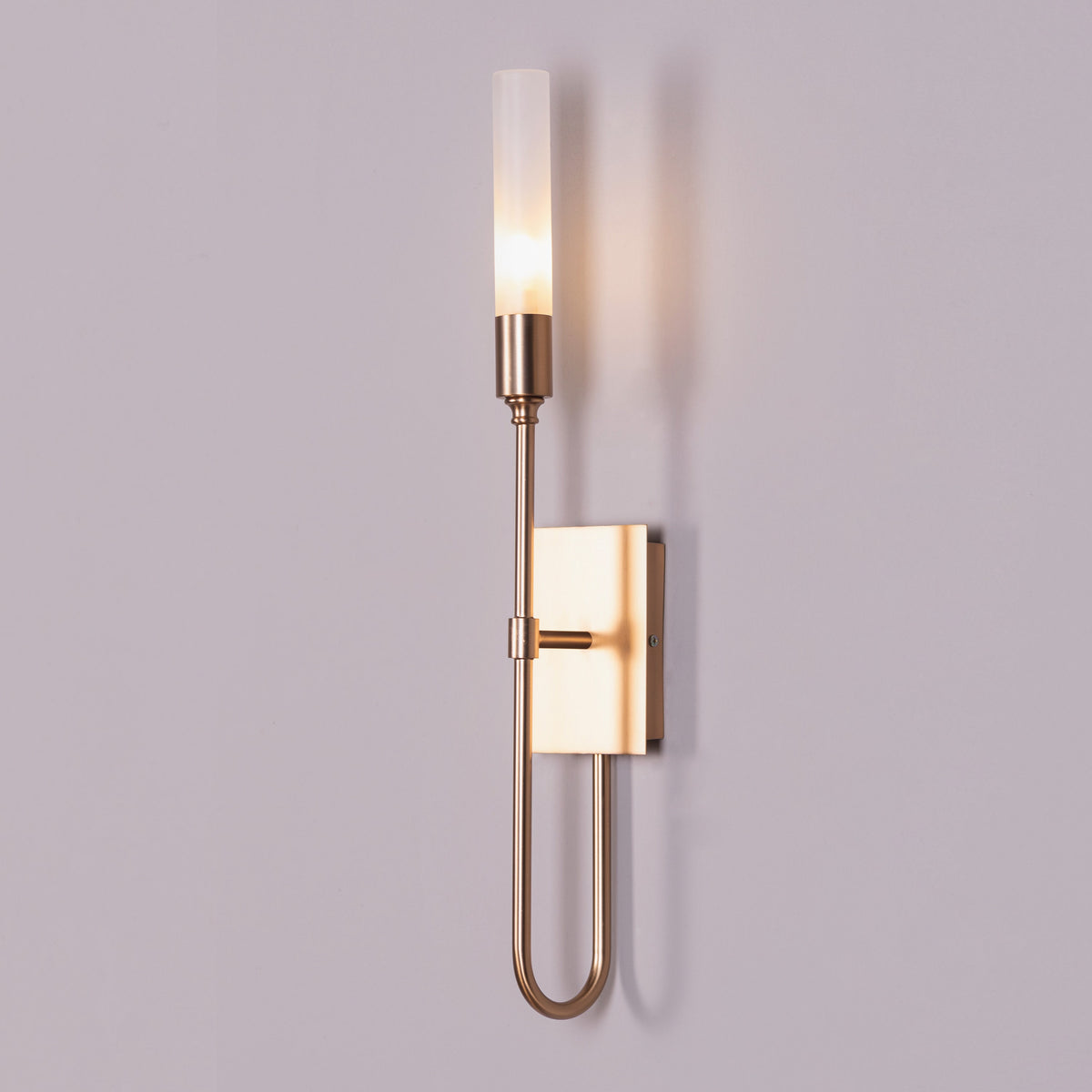 Opaline Crest (Gold, White) Frosted Glass Wall Light