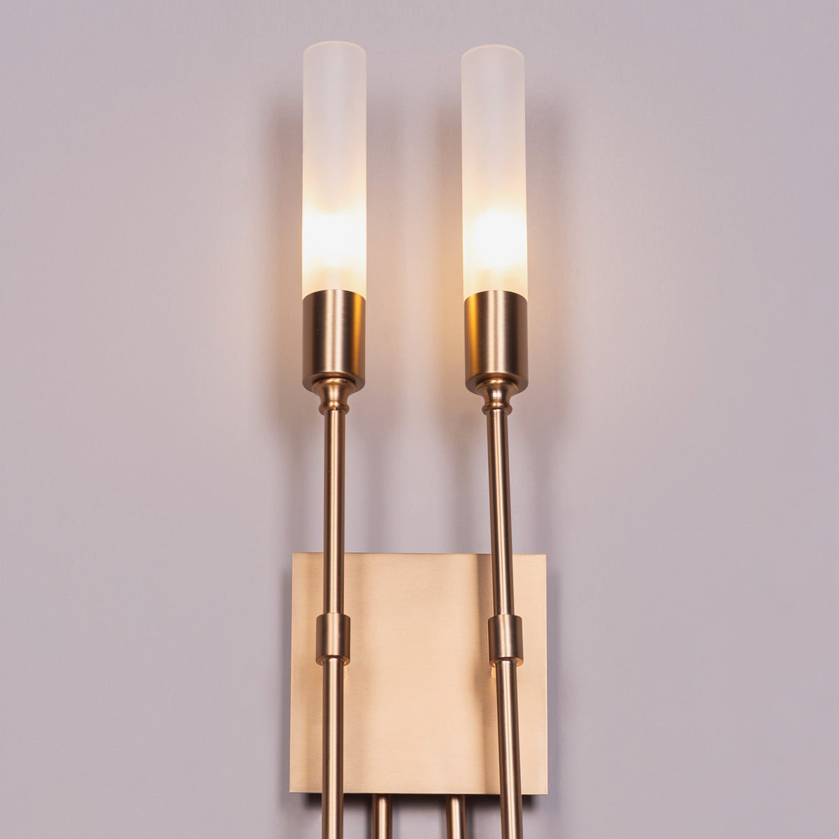 Opaline Crest (Gold, White) 2 Head Frosted Glass Wall Light