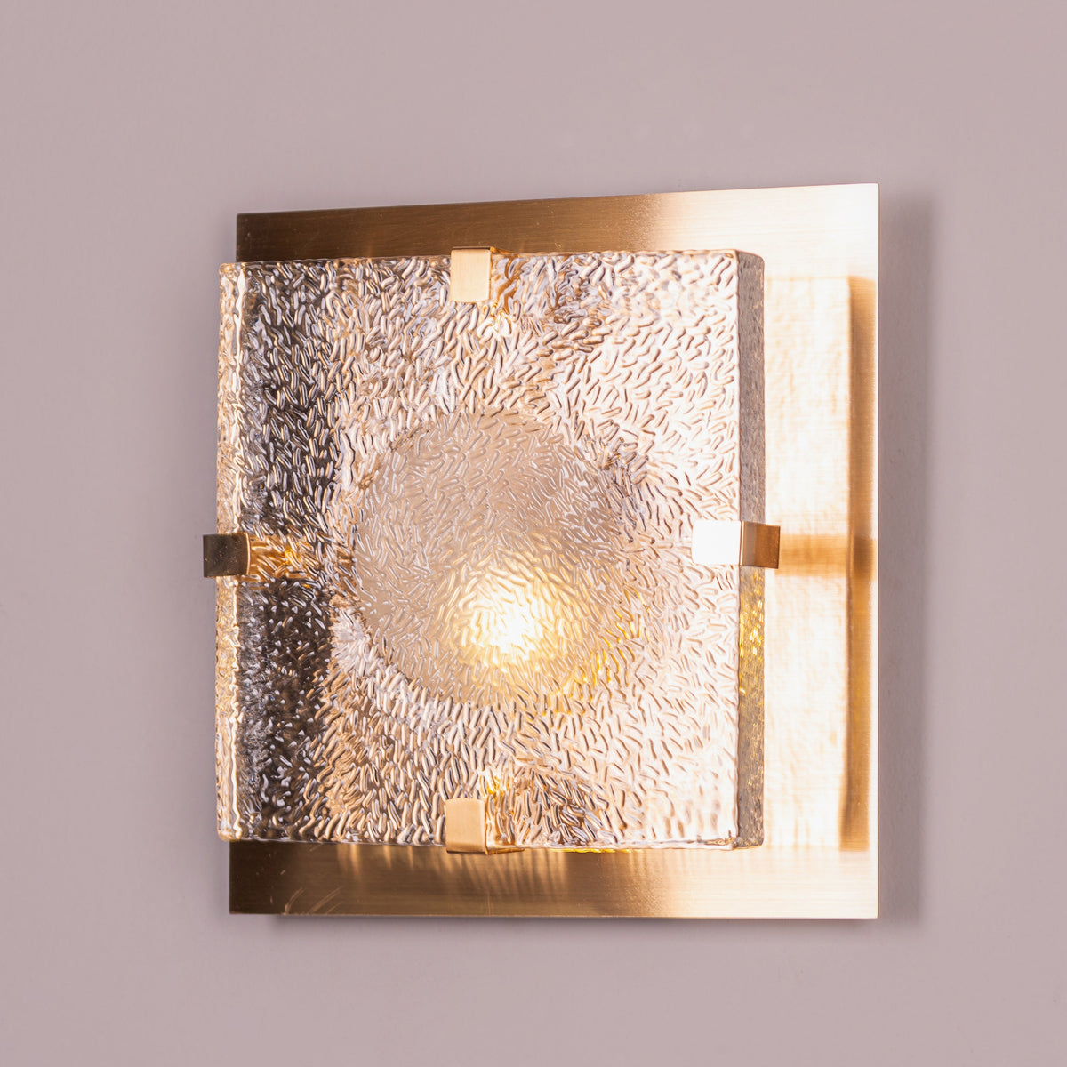Golden Meridian (Single, Gold) Textured Glass Wall Light