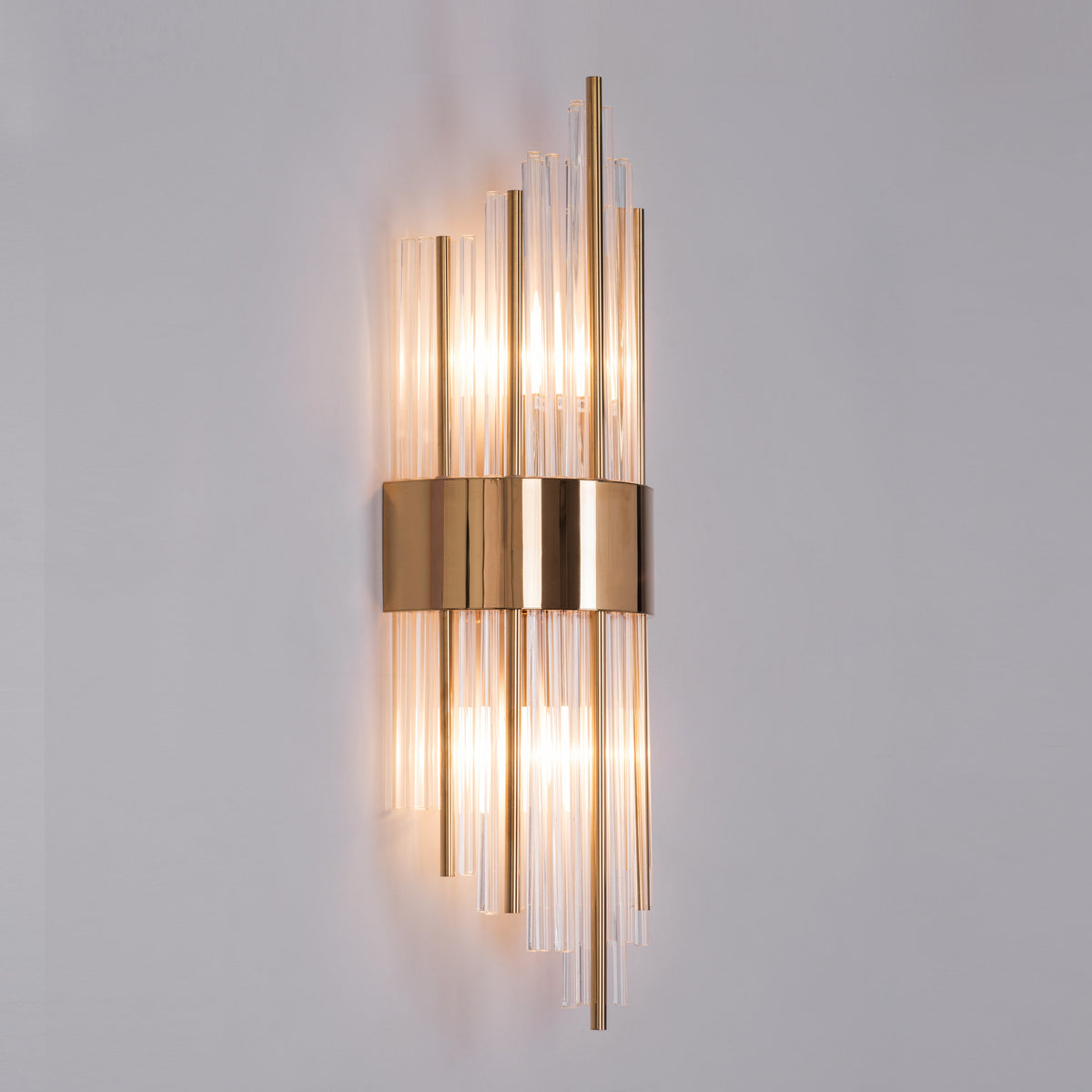 Carry My Heart (Gold) Glass Tube Wall Light