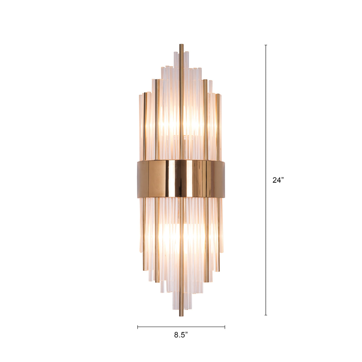 Carry My Heart (Gold) Glass Tube Wall Light