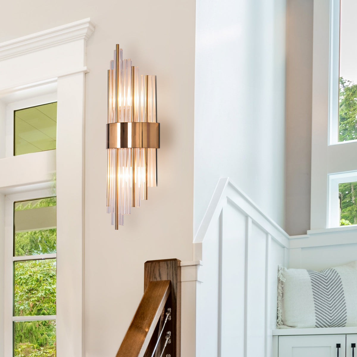 Carry My Heart (Gold) Glass Tube Wall Light