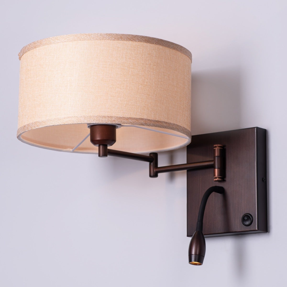 Thinking Out Loud Bedside (Coffee, With LED Downlighter) Wall Light
