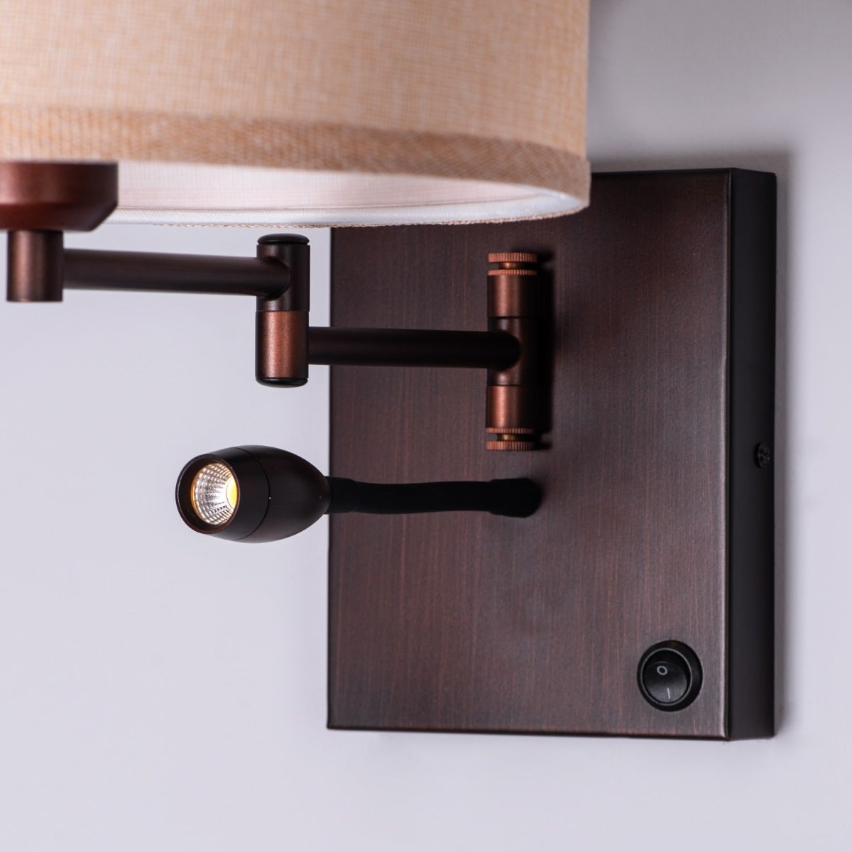 Thinking Out Loud Bedside (Coffee, With LED Downlighter) Wall Light