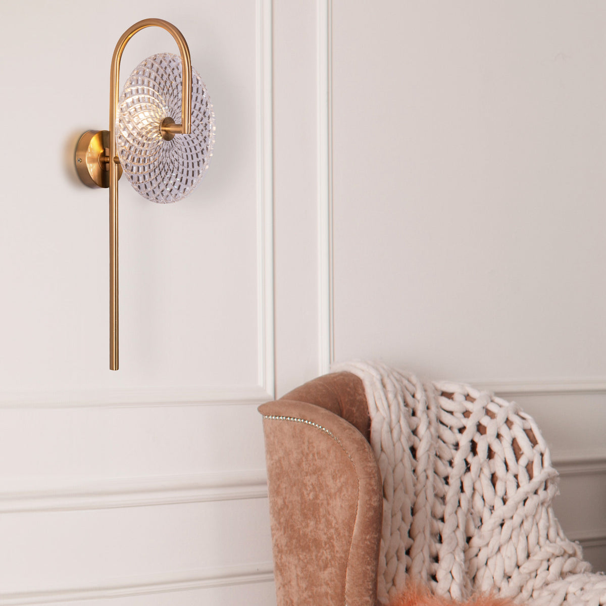 Call Your Name Signature (Gold) Textured Glass Wall Light