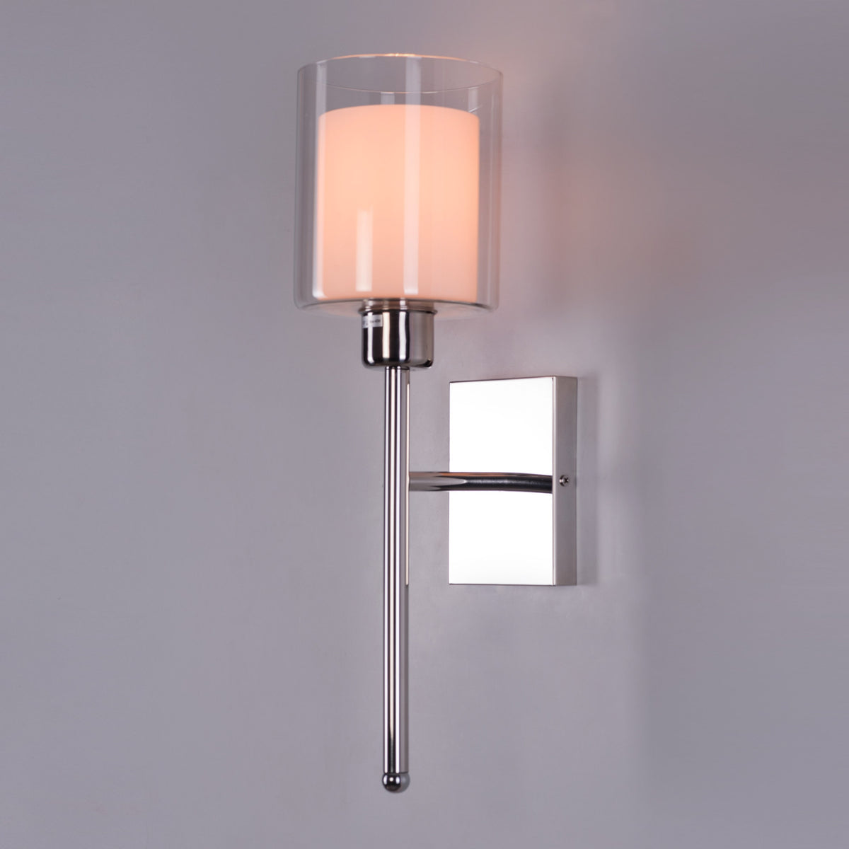 Courtesy Call (Chrome) Clear Glass Stainless Steel Wall Light
