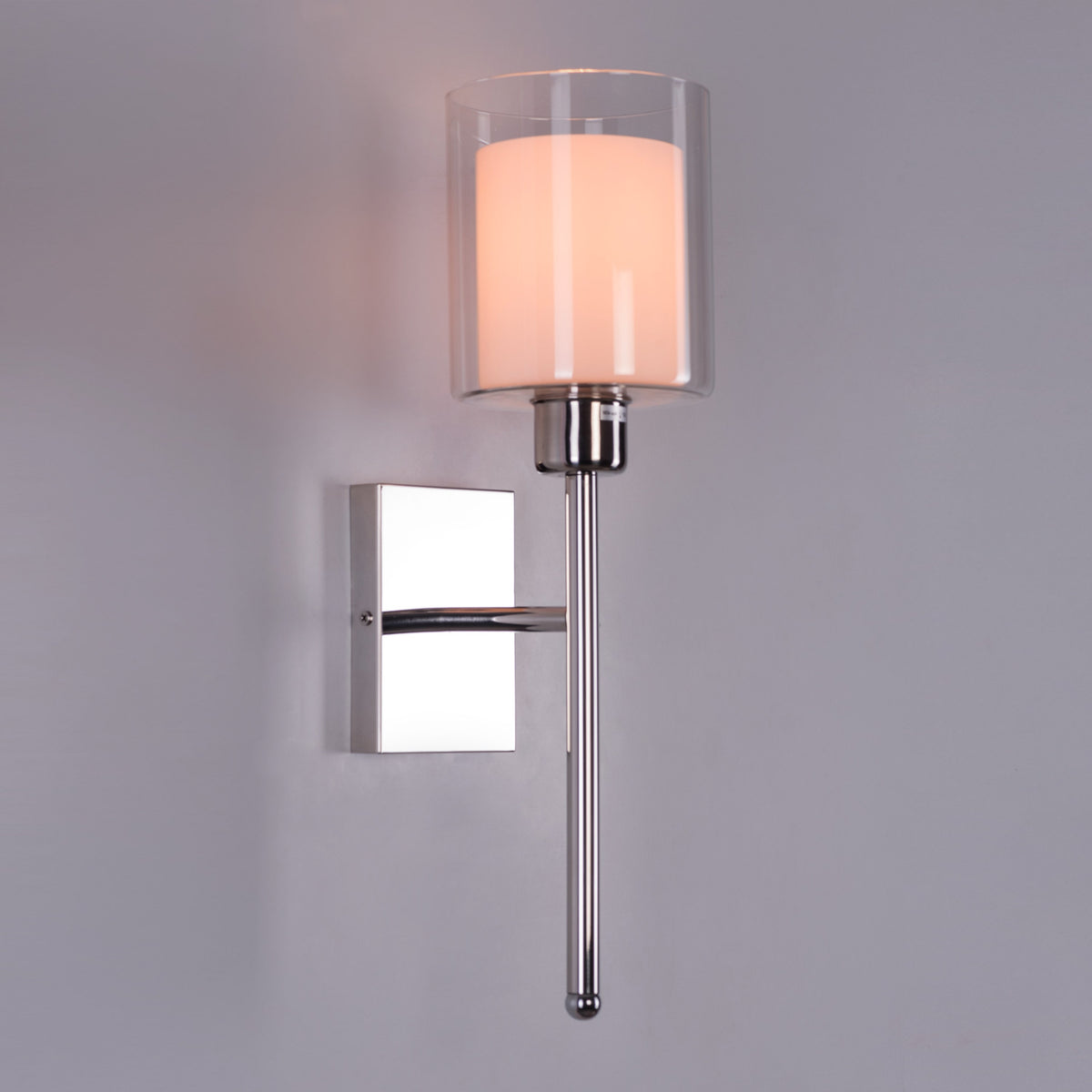 Courtesy Call (Chrome) Clear Glass Stainless Steel Wall Light
