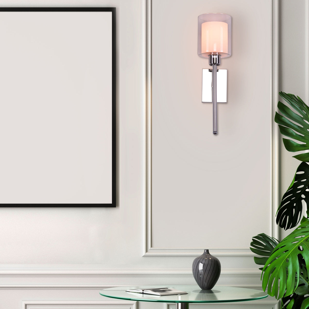 Courtesy Call (Chrome) Clear Glass Stainless Steel Wall Light