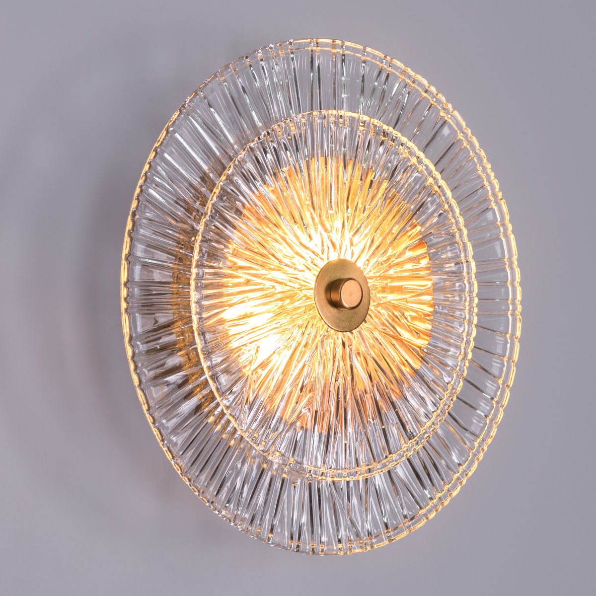 Feel My Crown (Gold) Textured Glass Wall Light