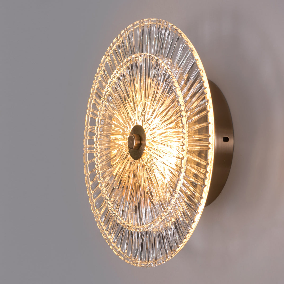 Feel My Crown (Gold) Textured Glass Wall Light