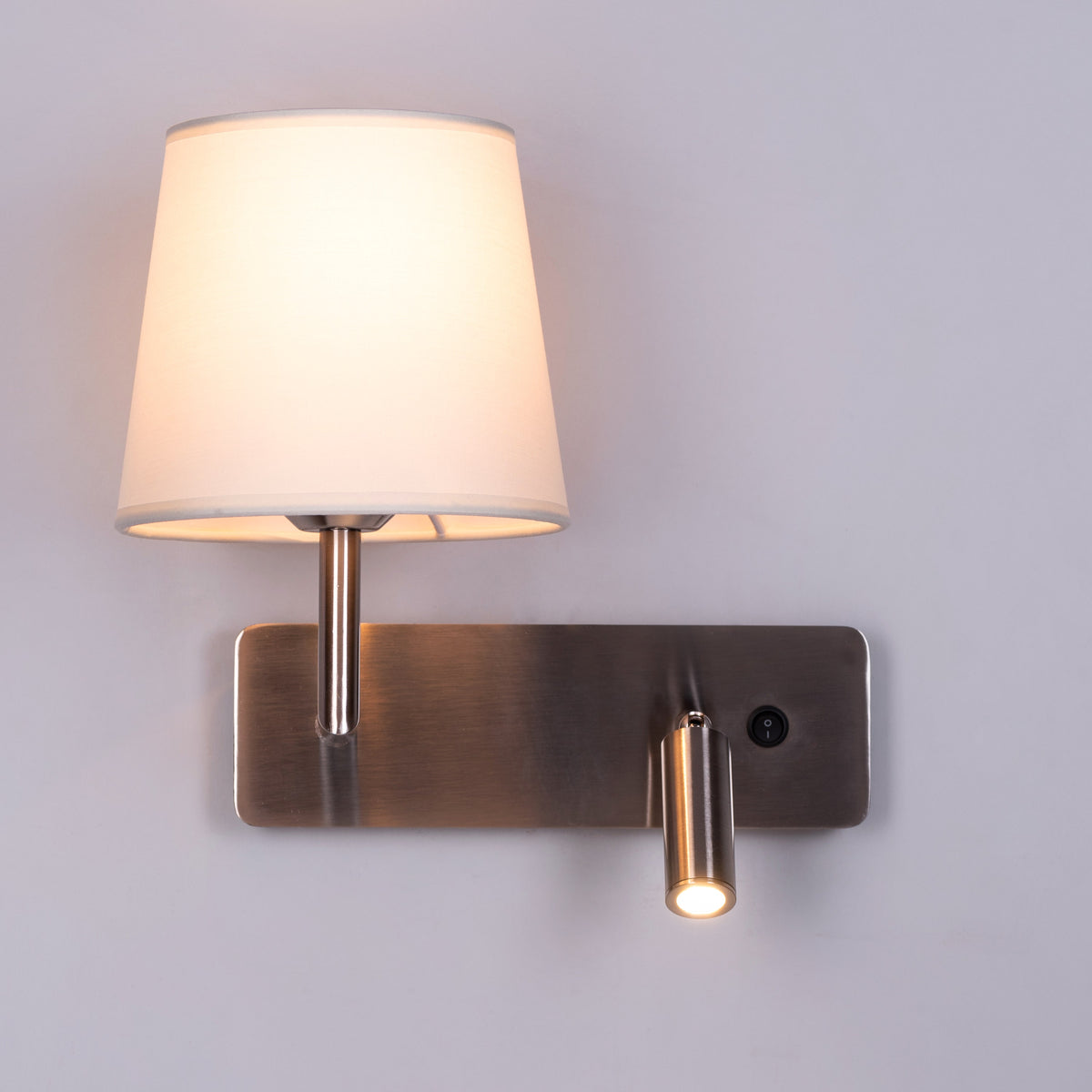 Bookworm (Chrome, With LED Downlighter) Wall Light