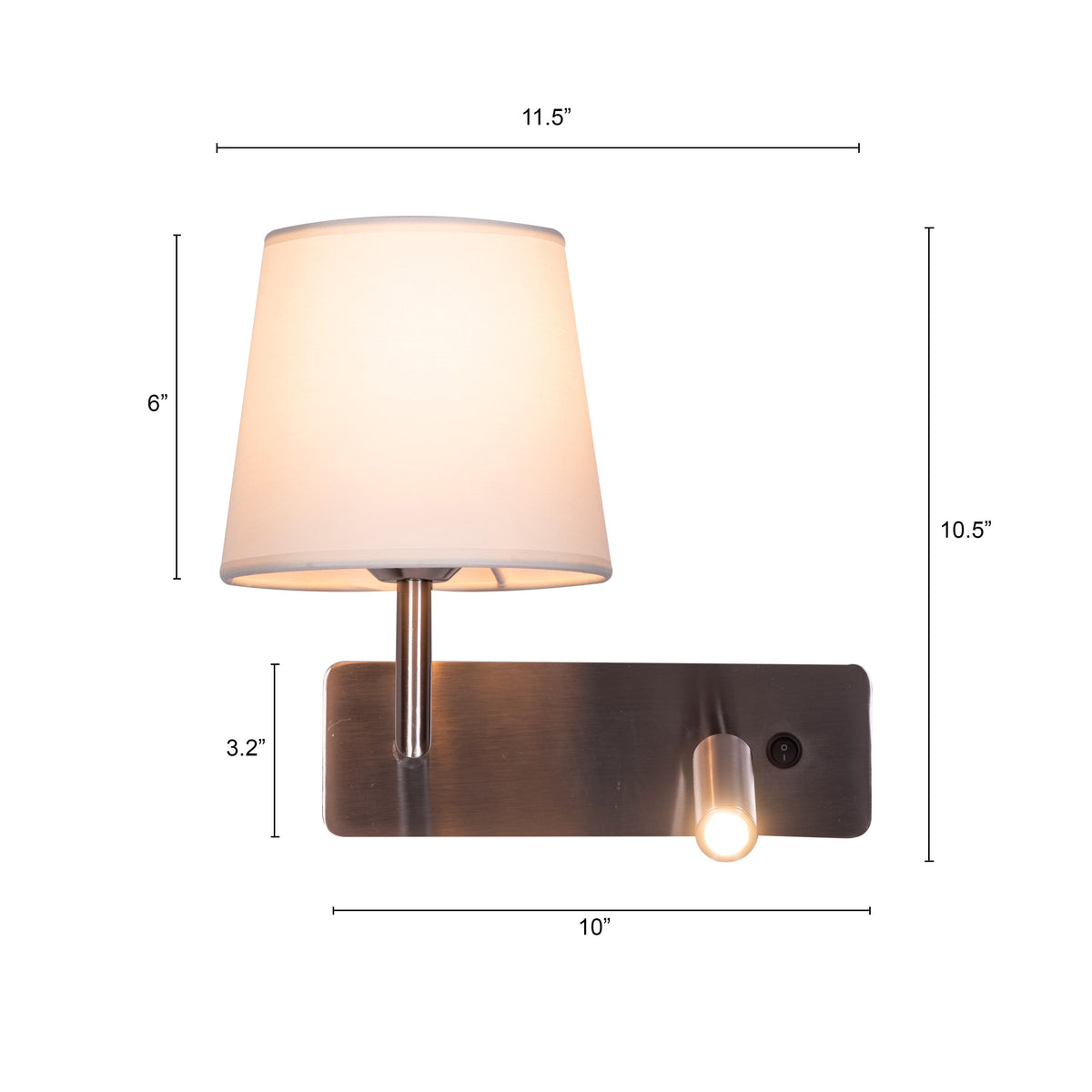 Bookworm (Chrome, With LED Downlighter) Wall Light