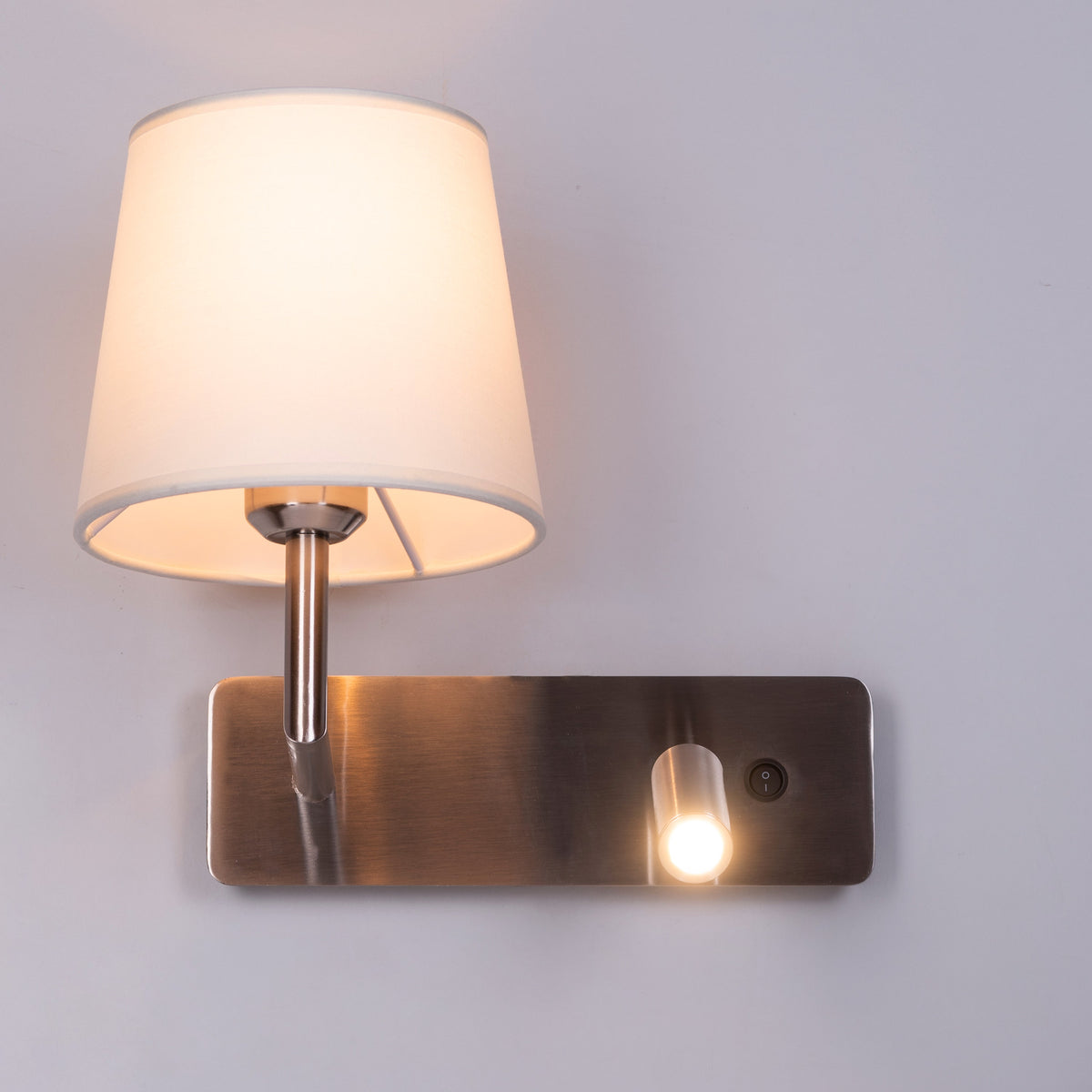 Bookworm (Chrome, With LED Downlighter) Wall Light