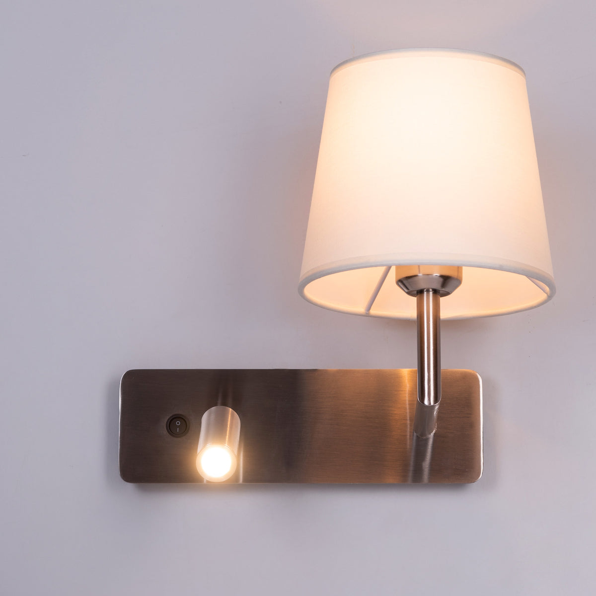 Bookworm (Chrome, With LED Downlighter) Wall Light