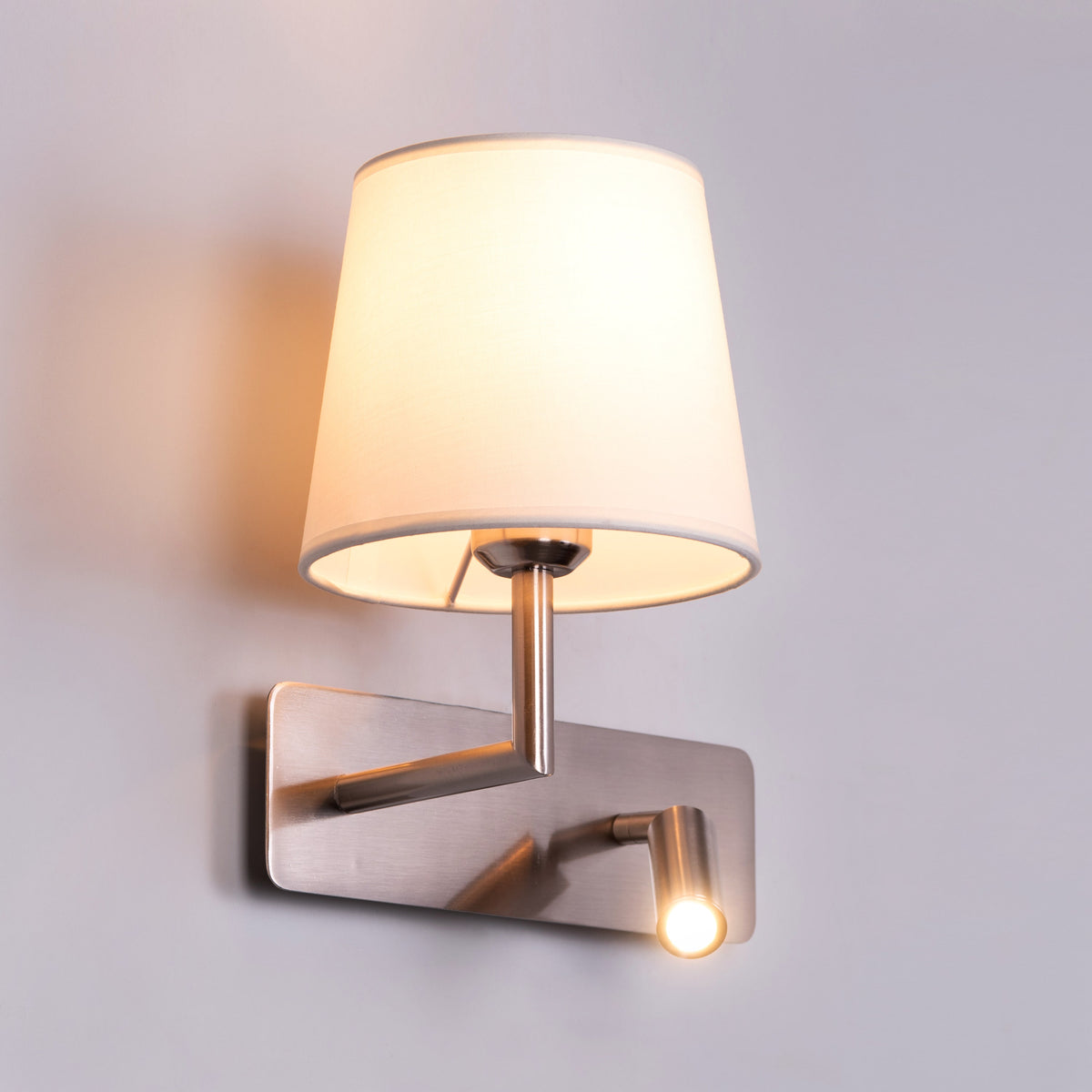 Bookworm (Chrome, With LED Downlighter) Wall Light