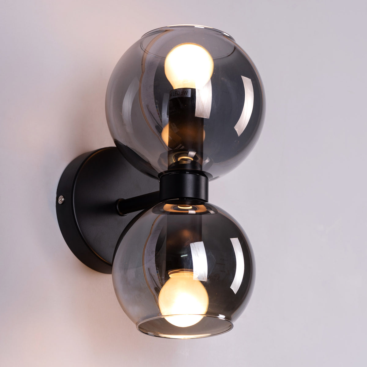 Afloat (Black, Smokey Grey) Glass Wall Light
