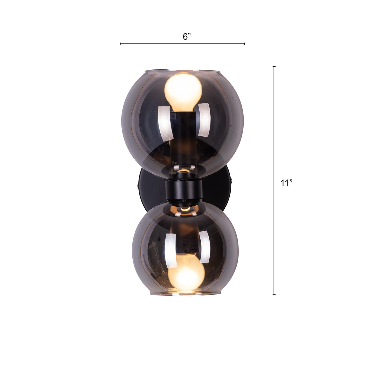 Afloat (Black, Smokey Grey) Glass Wall Light