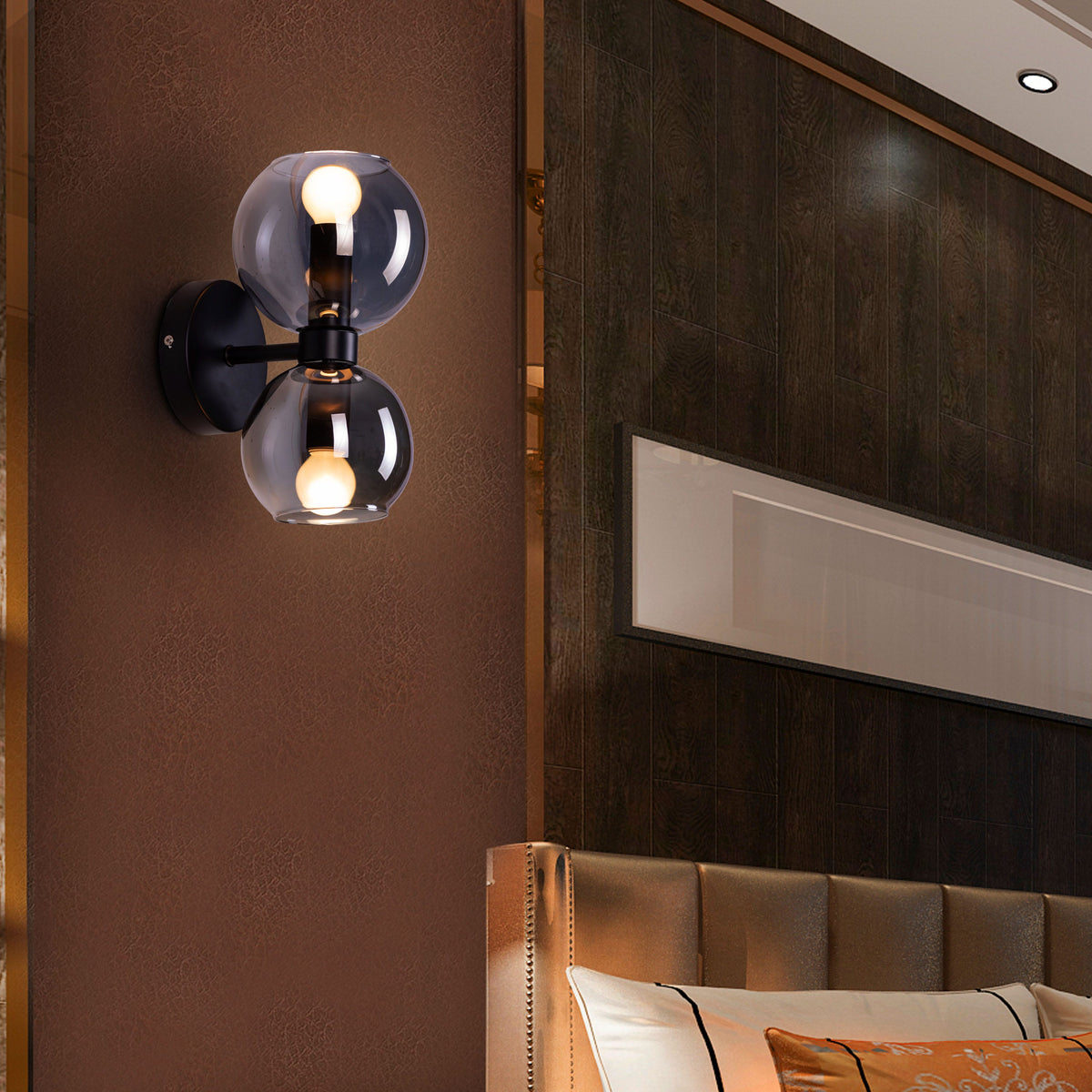 Afloat (Black, Smokey Grey) Glass Wall Light