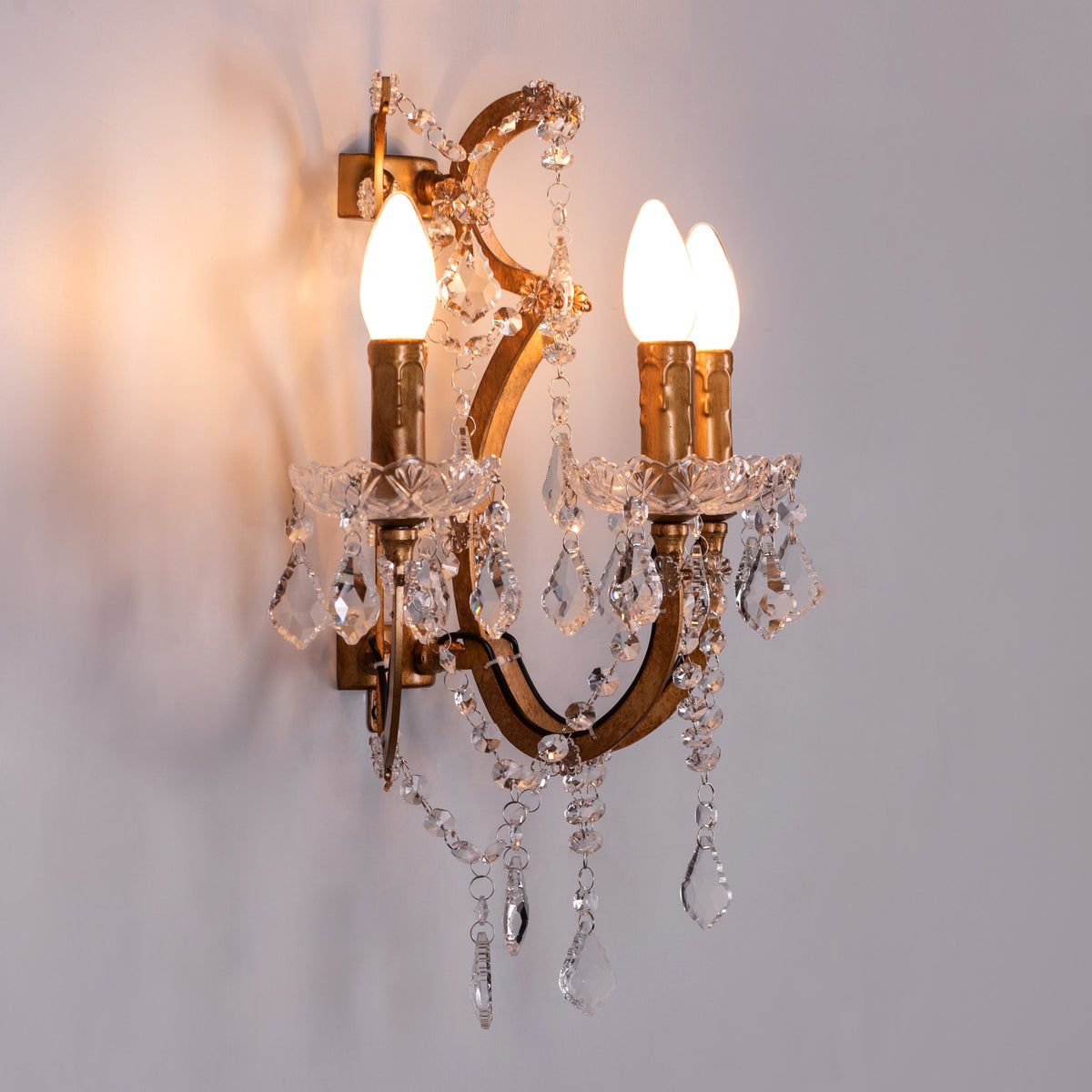 French Restoration (Antique Gold) Crystal Wall Light