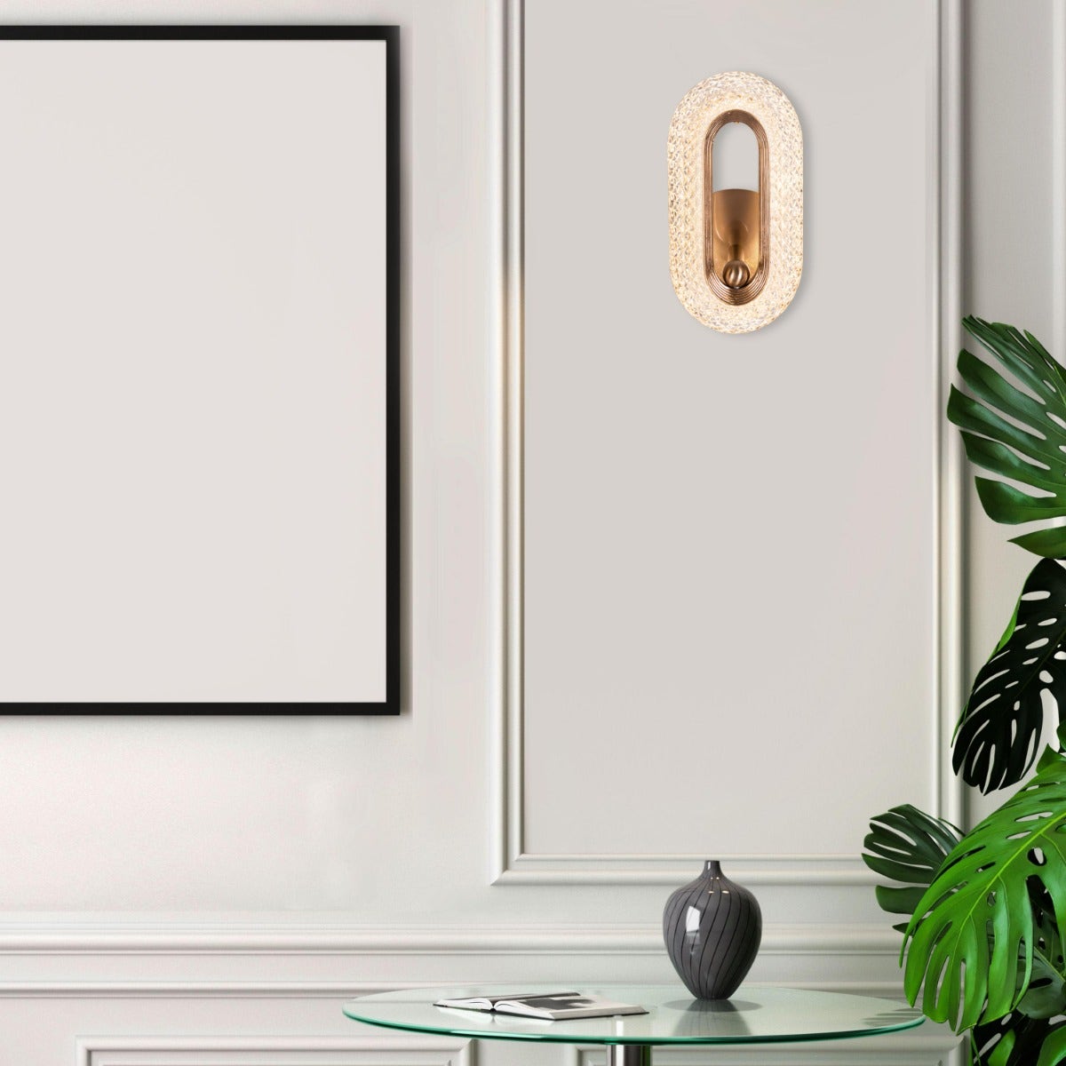 Glowed Up (Gold, Dimmable LED with Remote Control) Wall Light