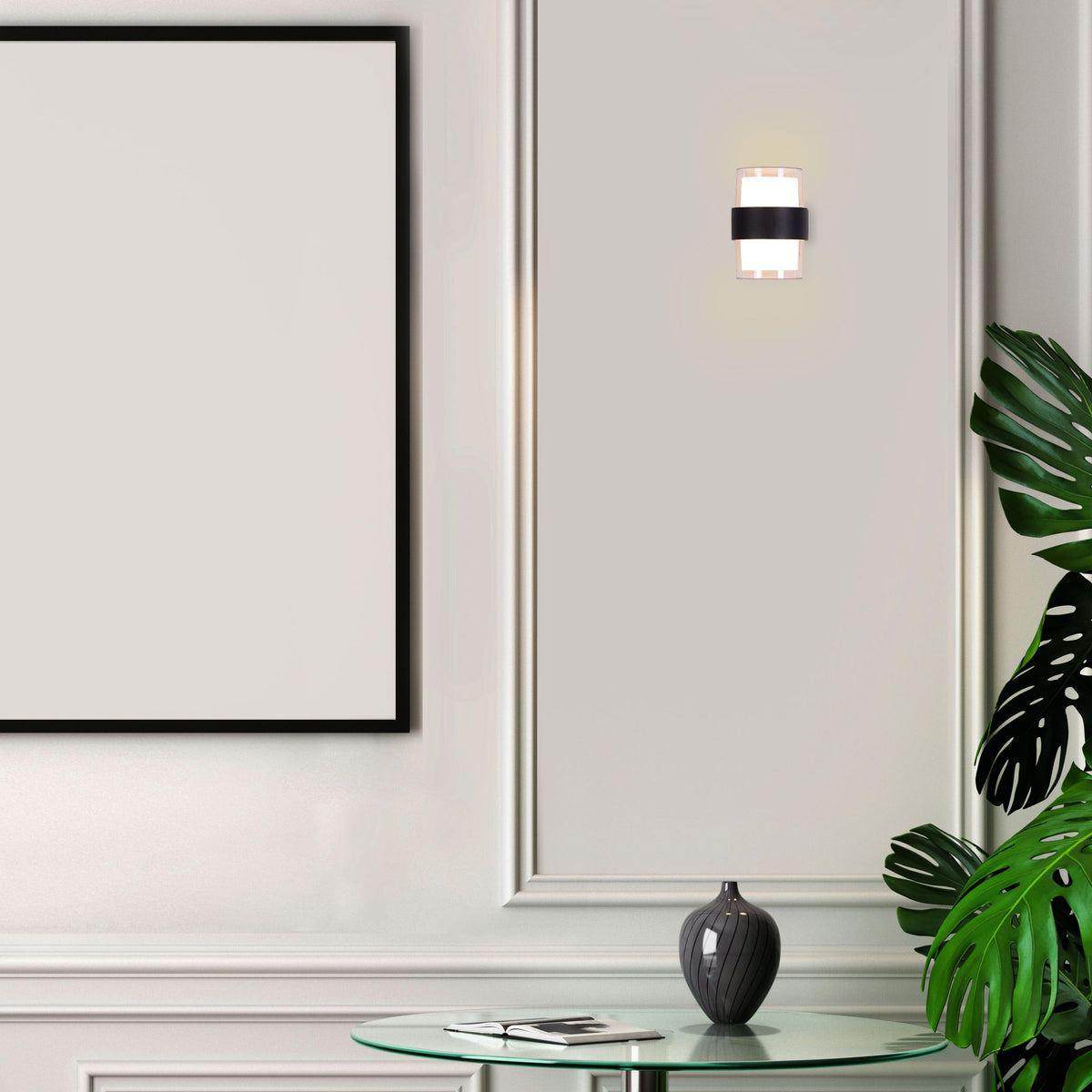 Devoted (Black, Built-In LED) Indoor/Outdoor Wall Light (IP65 Rated)