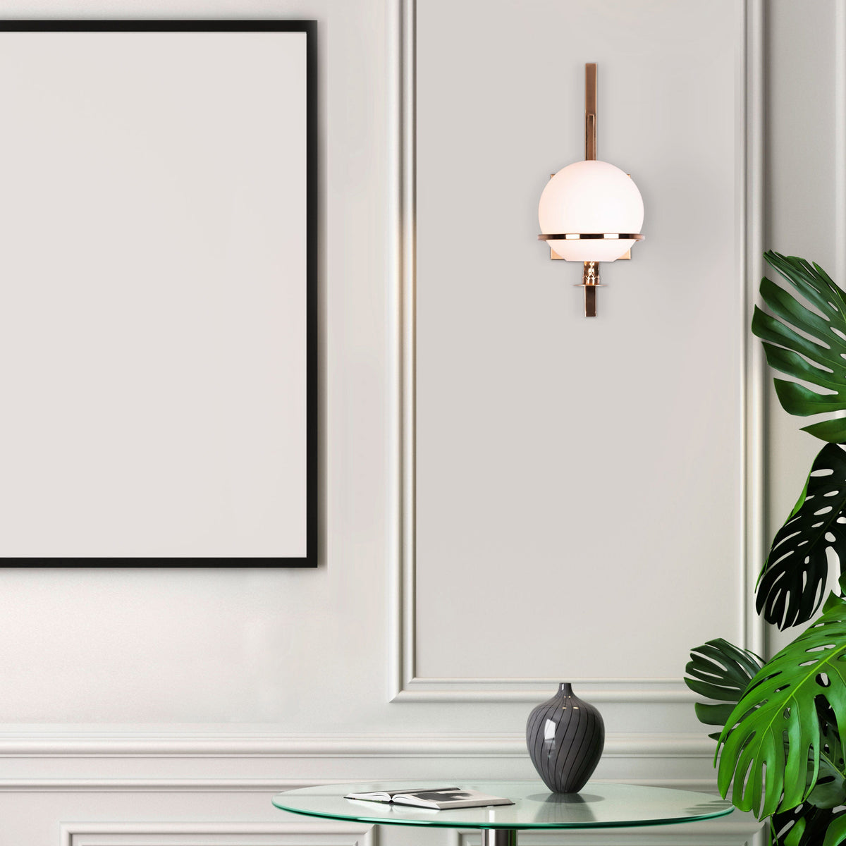 Game On (Gold, Milky White) Glass Wall Light