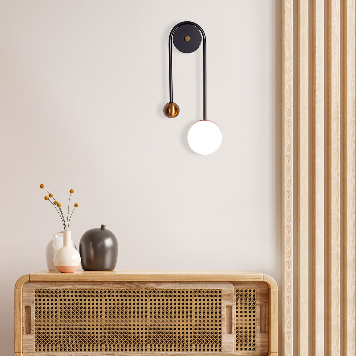 New Season (Black, Built-In LED) Wall Light