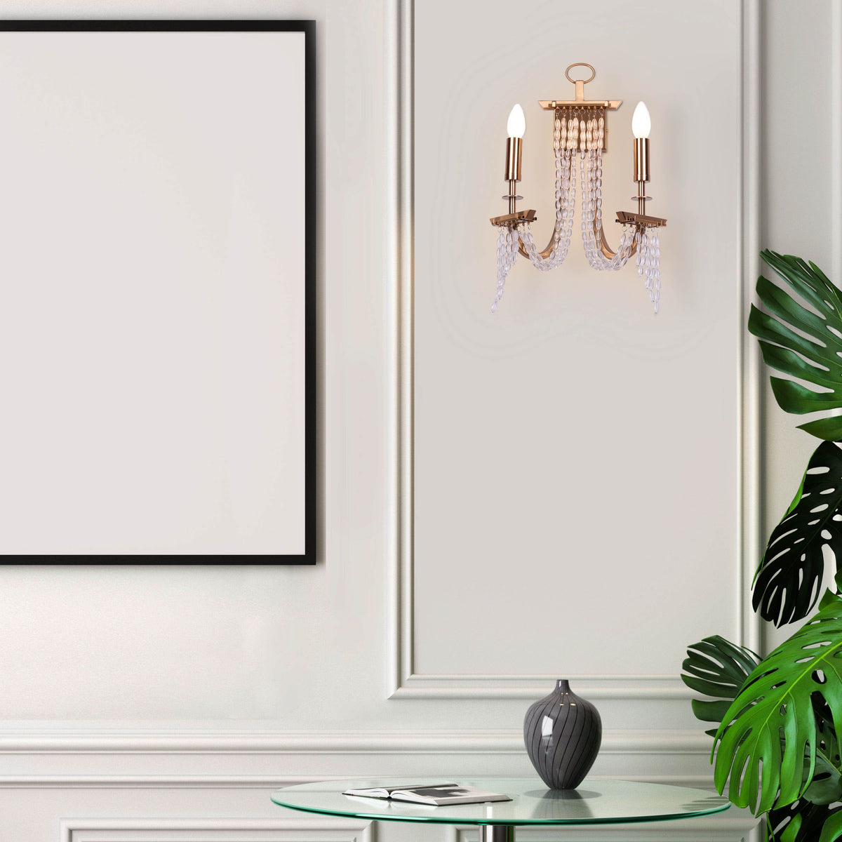 Cupids Kiss (Gold) Crystal Wall Light