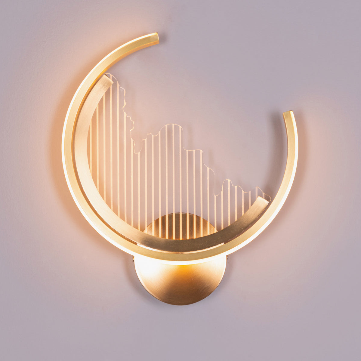 Sand Castle (Gold, Clear Shade, Built-In LED) Wall Light