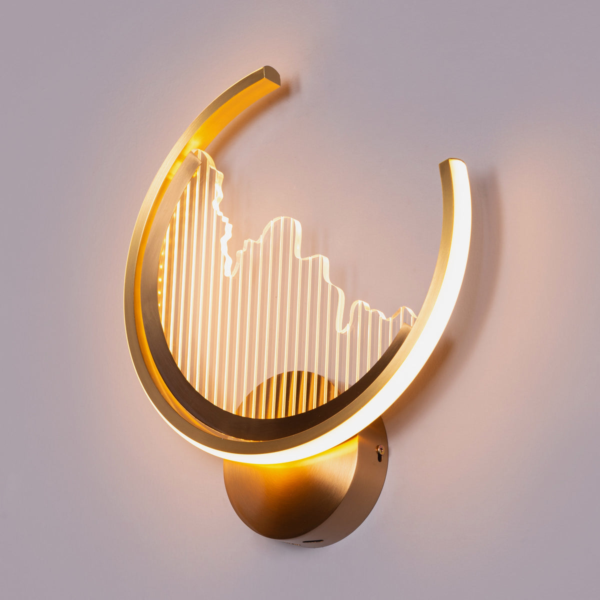 Sand Castle (Gold, Clear Shade, Built-In LED) Wall Light