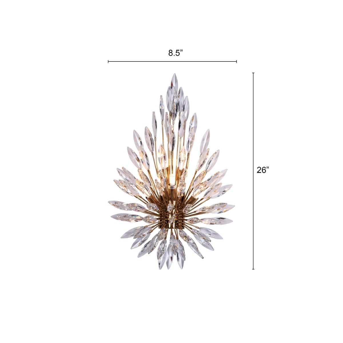 Jewel Of My Heart (Gold) Crystal Wall Light