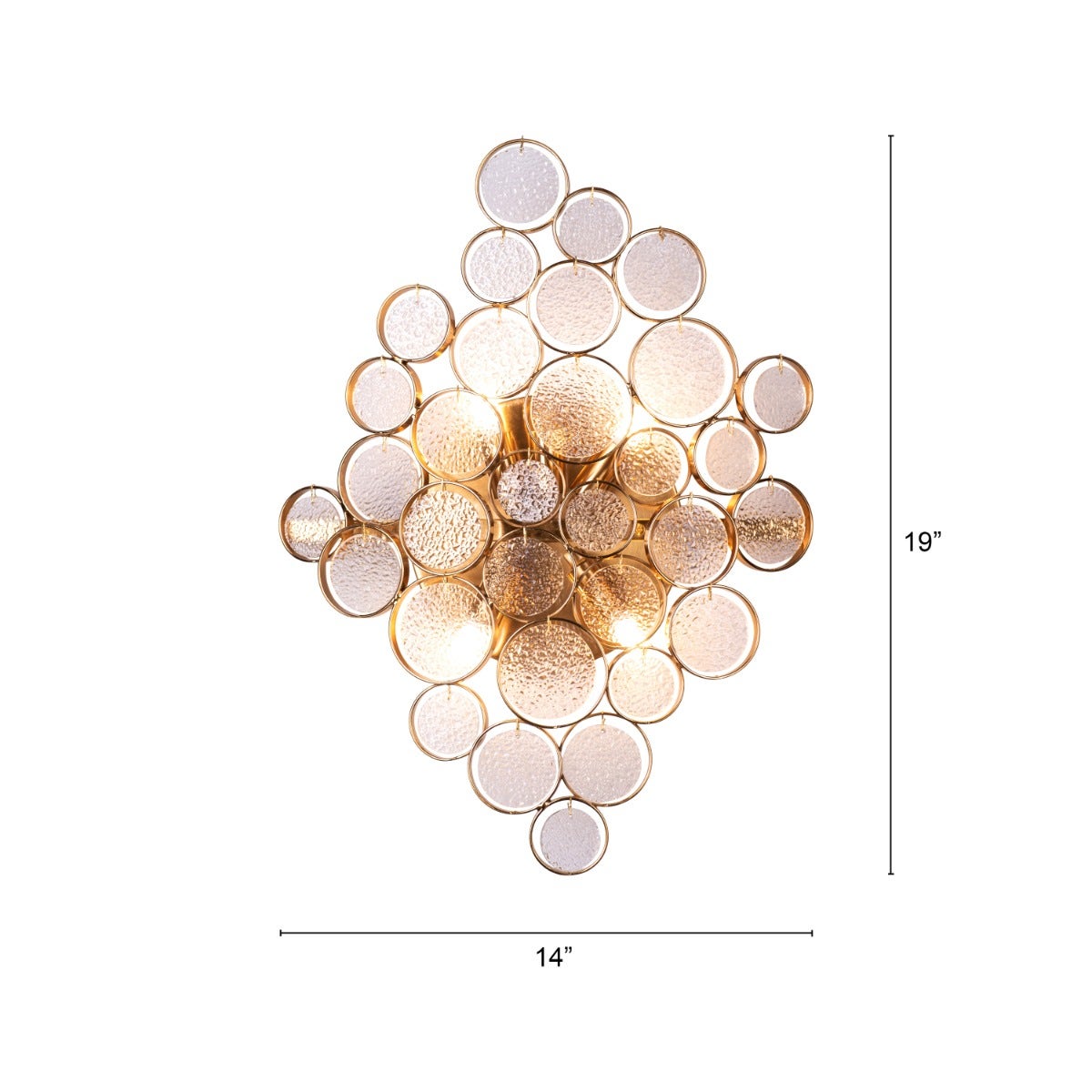 Louder Than Thunder (Gold) Crystal Wall Light