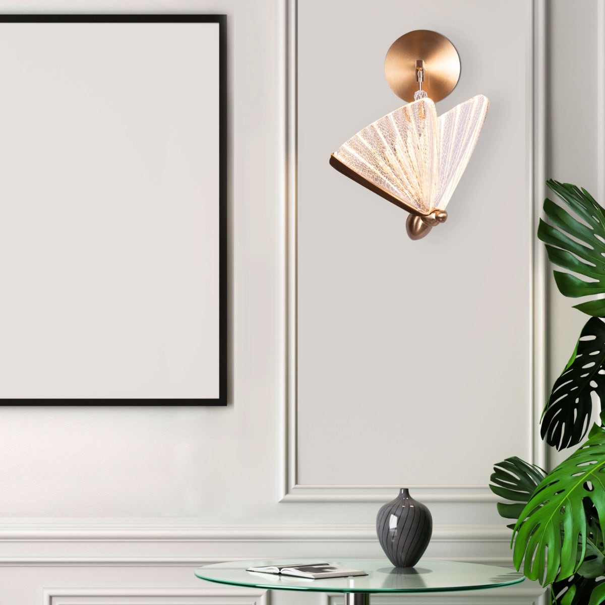 Butterfly Wishes (Gold, Dimmable LED with Remote Control) Wall Light